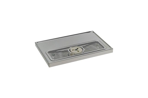 Base drip tray with glass rinser and drain 400x400x40