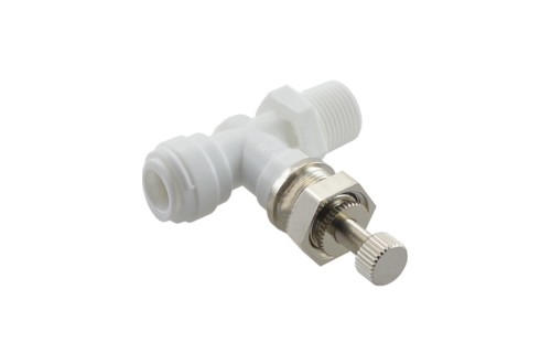 Male intermediate flow regulator with ring nut and 1/4 thread - 1/4 quick coupling