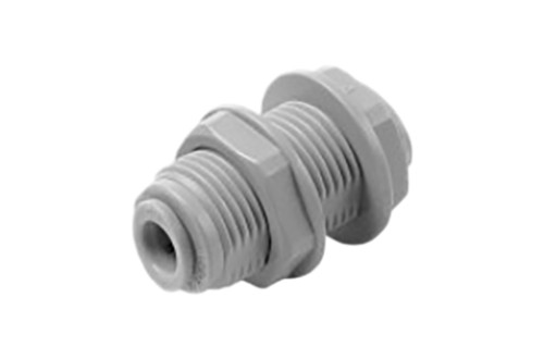 Bulkhead quick coupling with 3/8 tube plastic tap nut